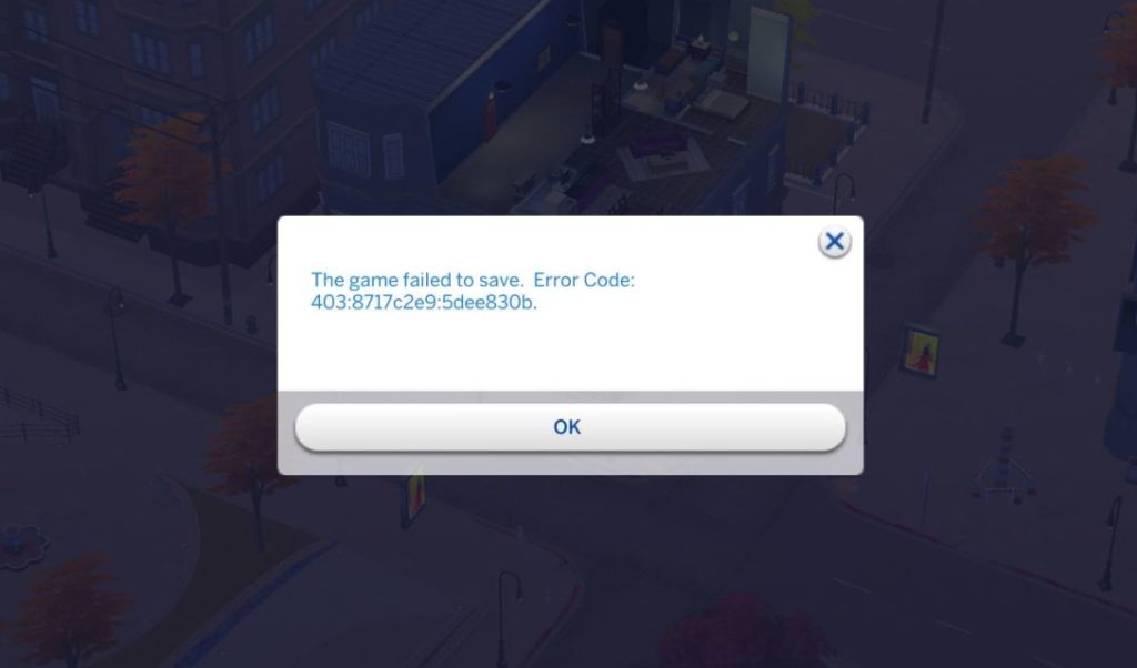 Ошибка 403 в The Sims 4: «Game failed to save» и как это исправить (Error Code: 403:8717…)